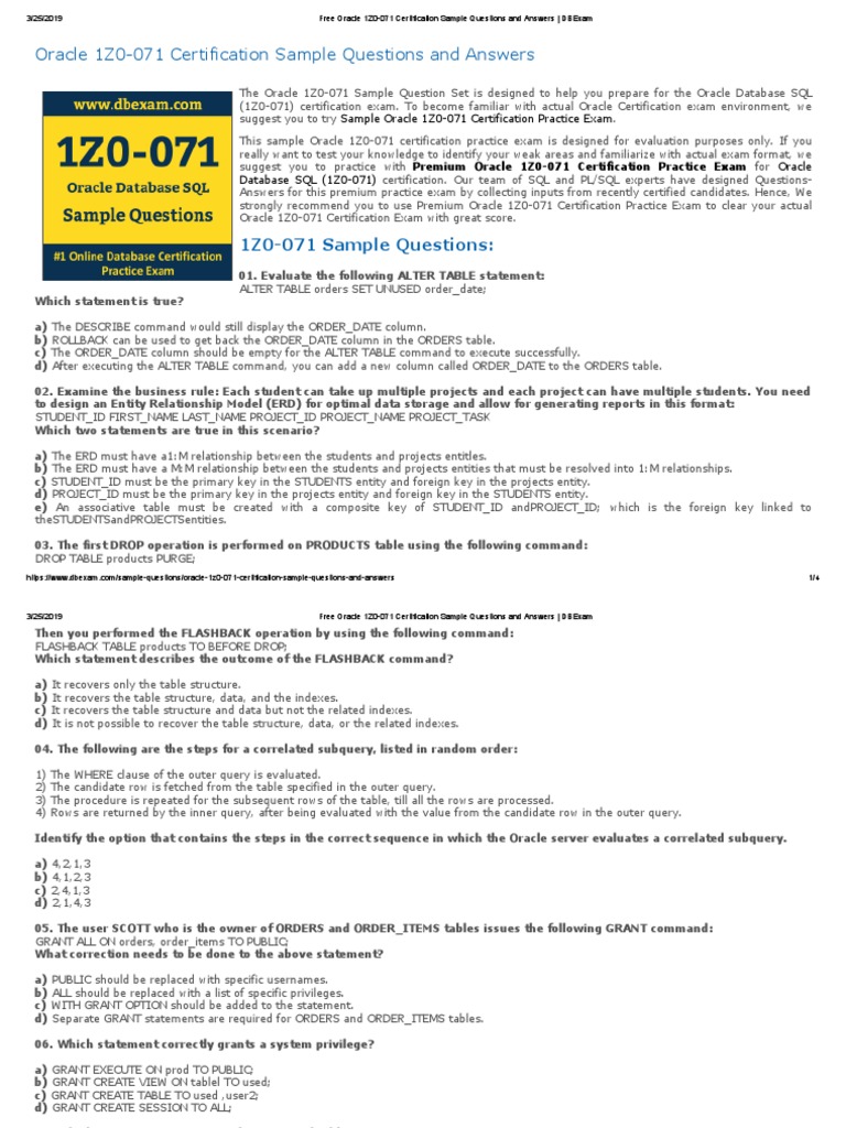 1z1-071 Unterlage