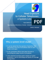 Head exposure to cellular phones