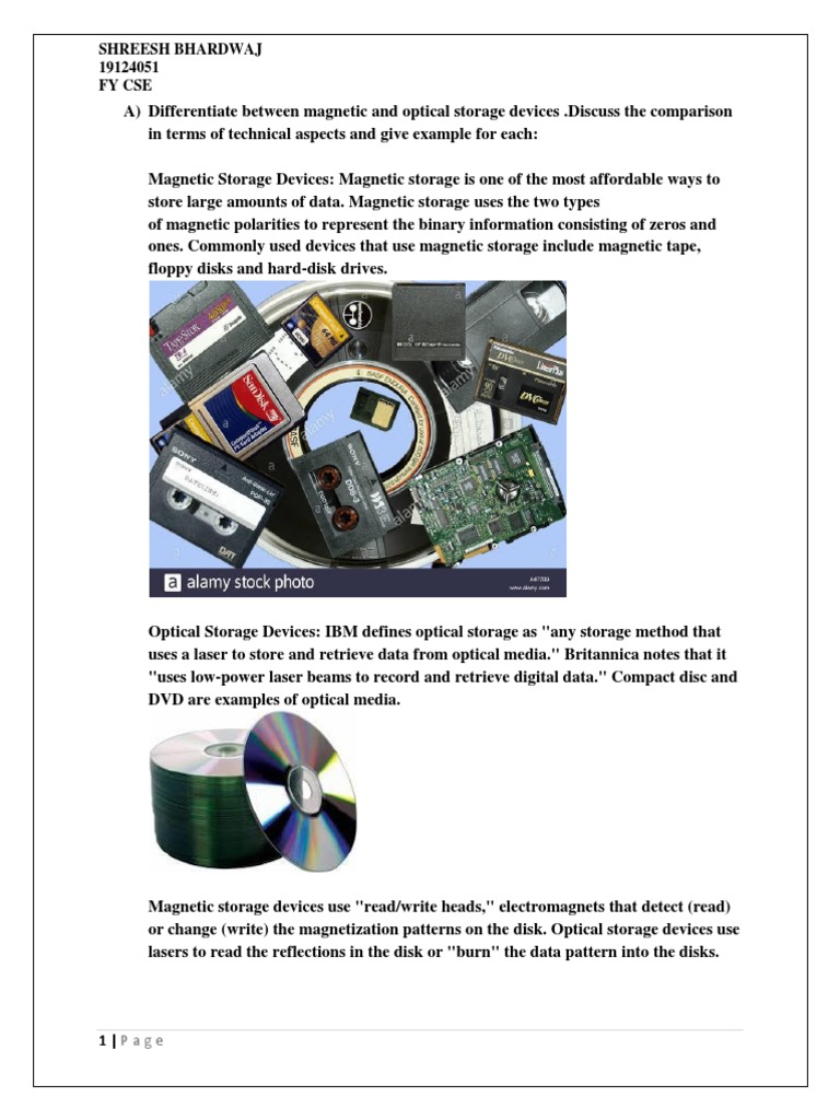 Differentiate Between and Optical Storage Devices Bit Rate