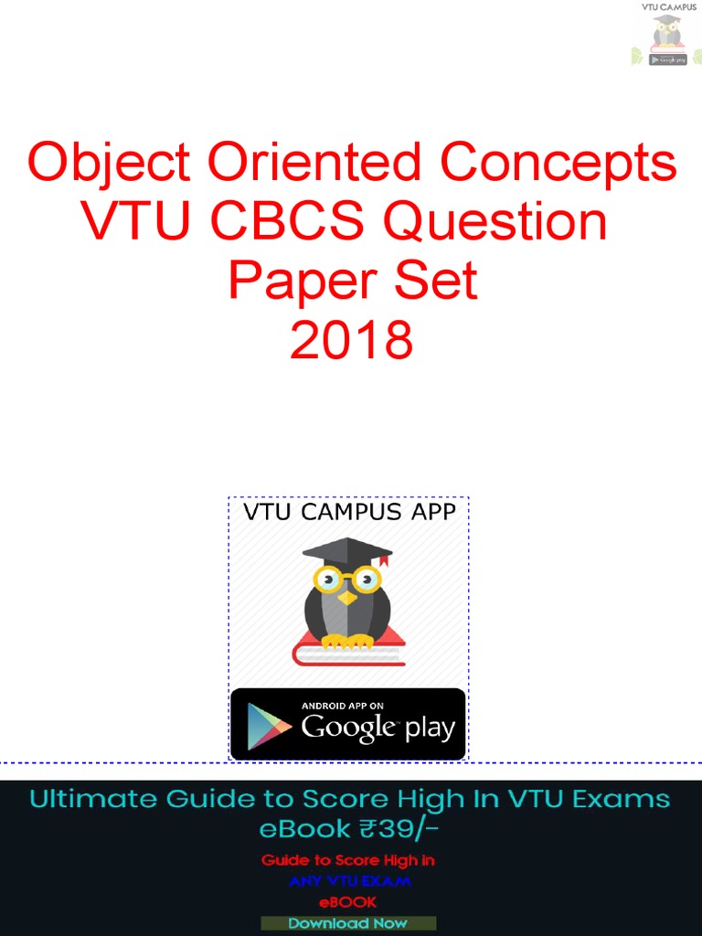 VTU CBCS 2018 Object Oriented Concepts | PDF