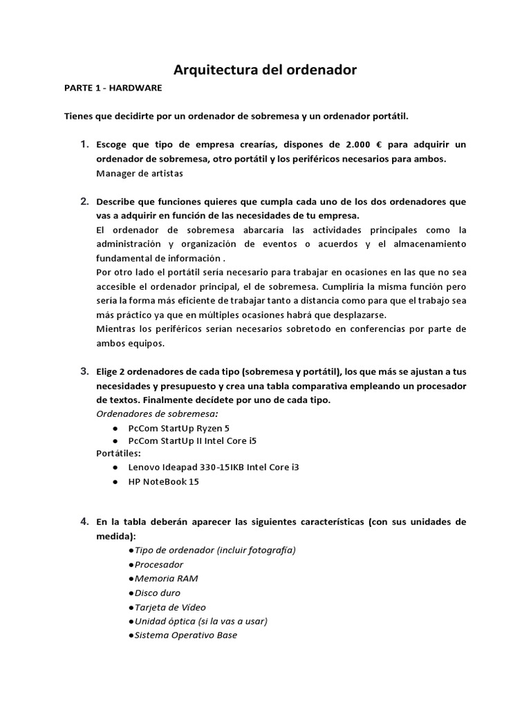 Parte 1 | PDF | Compatibles con PC Ibm | Hardware de la computadora