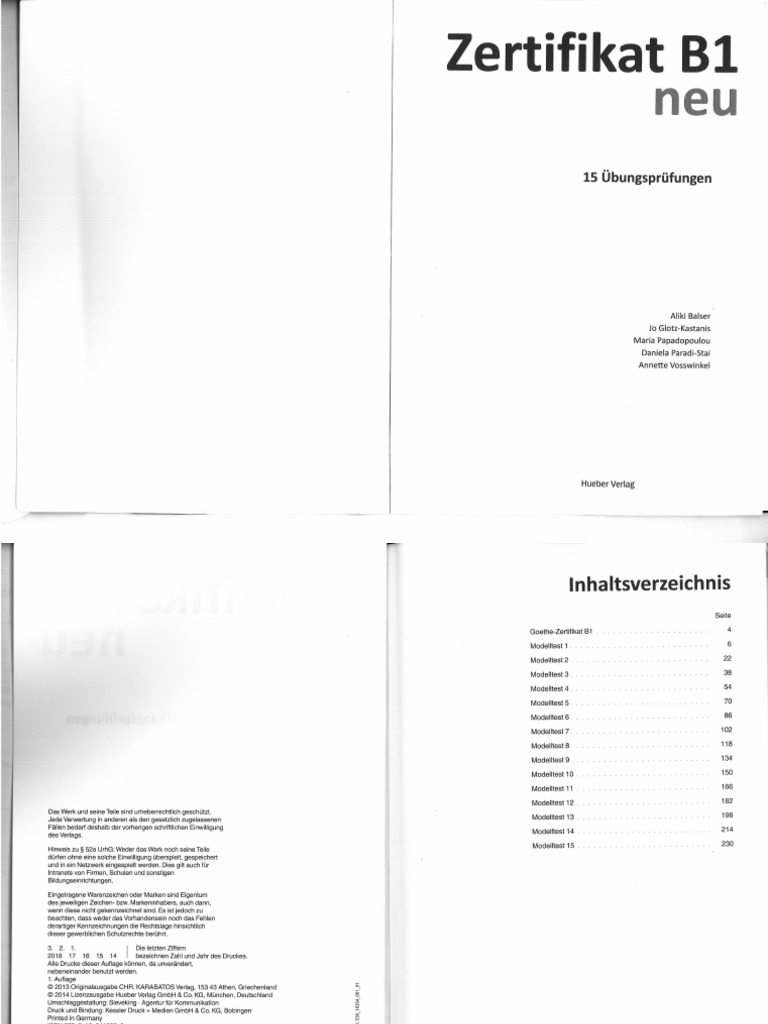 Zertifikat B1 Neu 15 Uebungspruefungen PDF | PDF