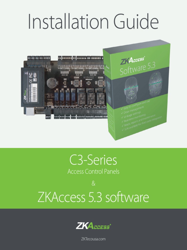 Installation Guide C3 Series Zkaccess 5 3 Software Pdf Access