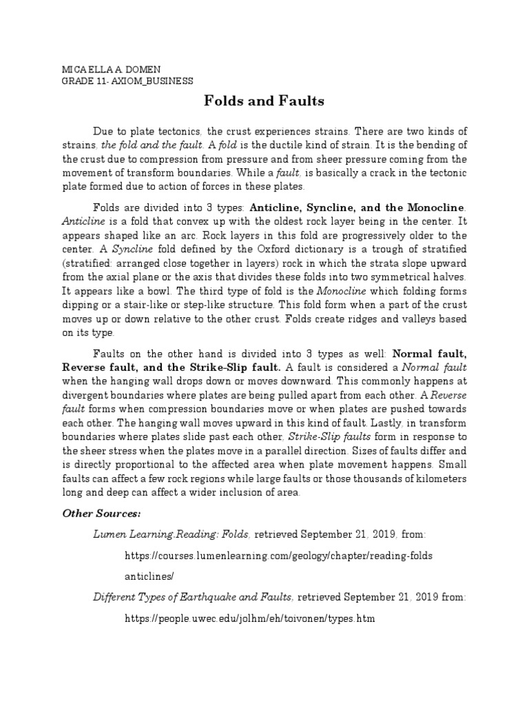 Folds and Faults in Plate Tectonics | PDF