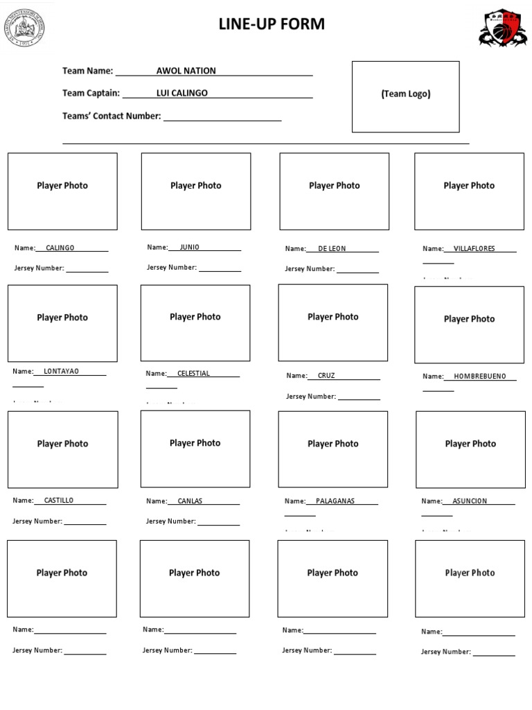Line-Up-Form Awol Nation | PDF