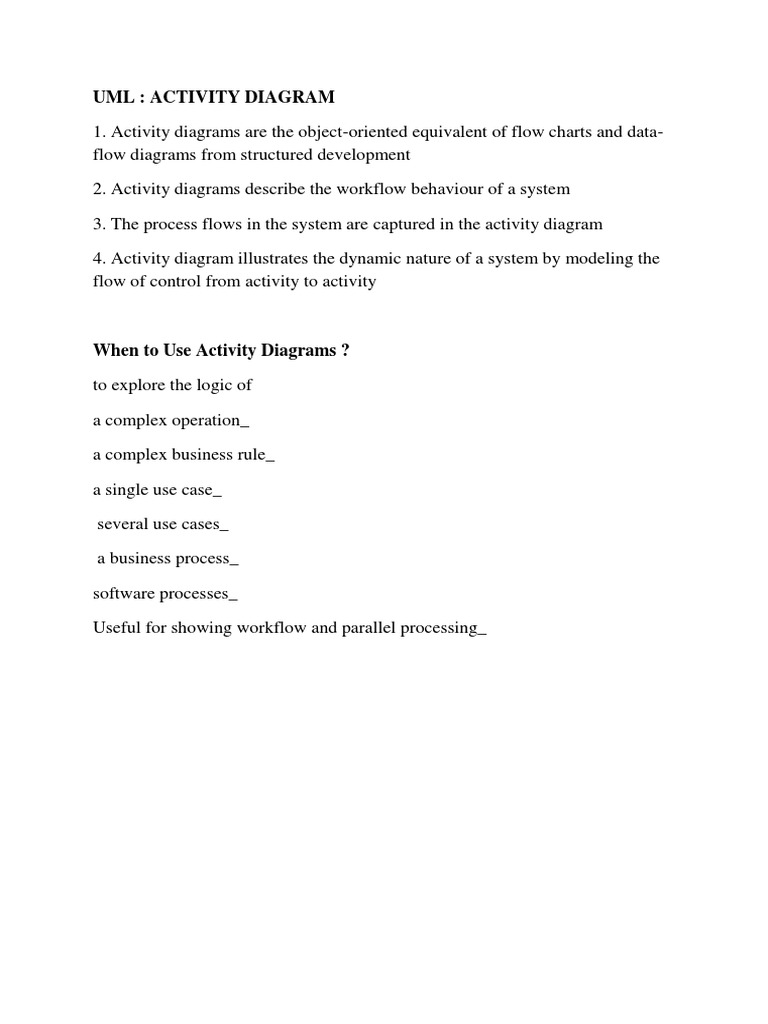 UML Activity Diagram Guide | PDF | Teaching Methods & Materials ...