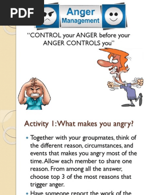 Printable anger management test