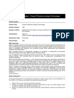 Position Description - Project Pi Business Analyst (Technology)