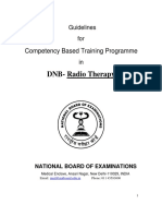 DNB-Radio Therapy: Competency Based Training Programme