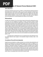 Devolution Plan of General Pervez Musharraf 2001