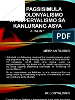 Ang Pagsisimula NG Kolonyalismo at Imperyalismo Sa Kanlurang