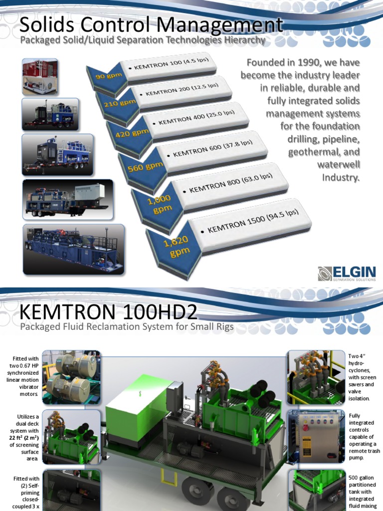 KEMTRON Mud Recycling Systems Overview | PDF | Pump | Drilling Rig