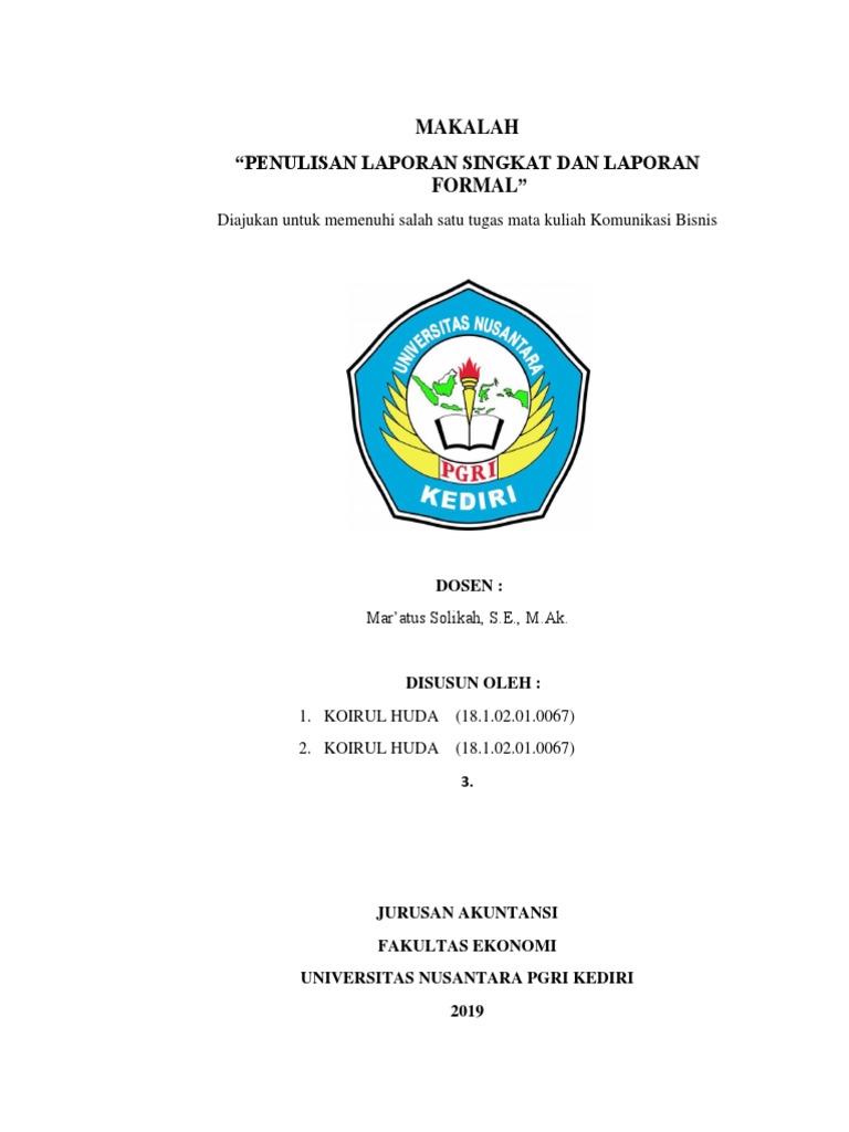 Makalah Penulisan Laporan Singkat Dan Laporan Formal