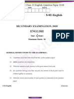 RBSE Class 10 English Question Paper 2018 PDF