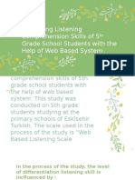 Measuring Listening Comprehension Skills of 5 Grade School Students With The Help of Web Based System