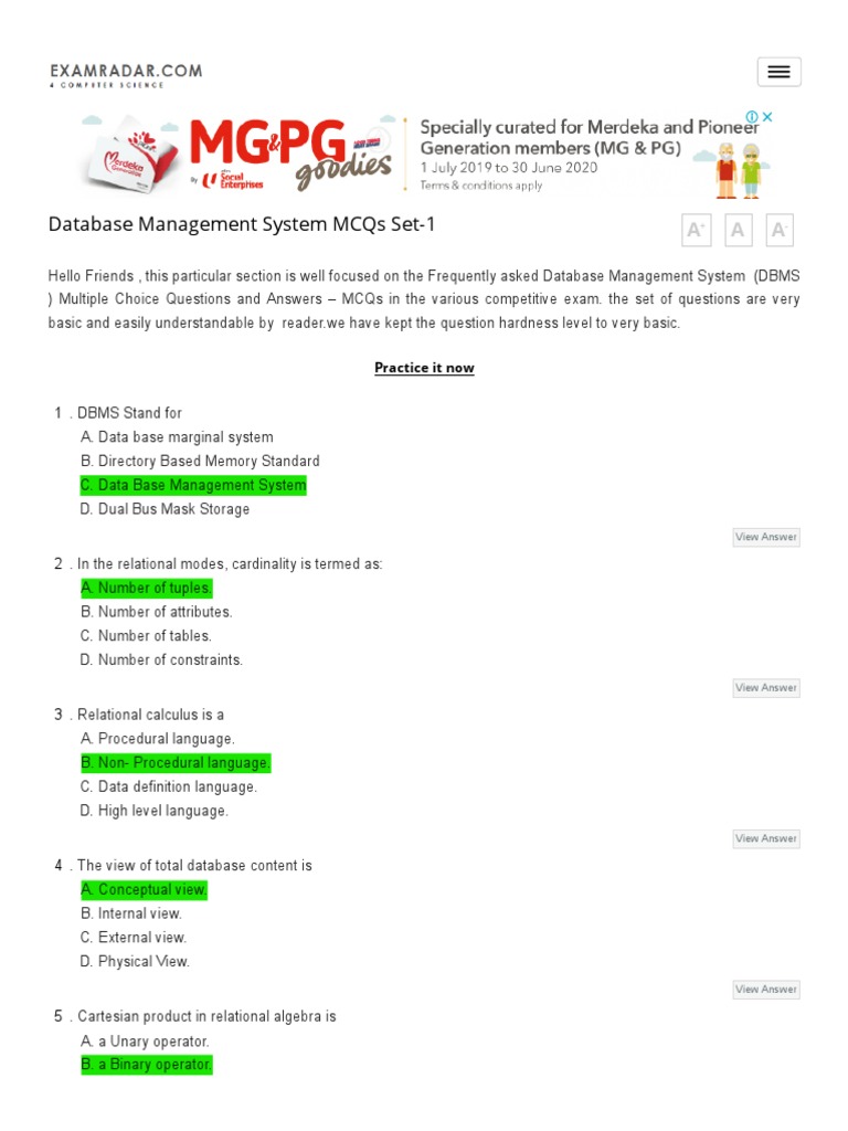 database security in dbms mcq