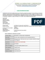 Bountree-S.A.Consultancy Corporation: Client Information Sheet