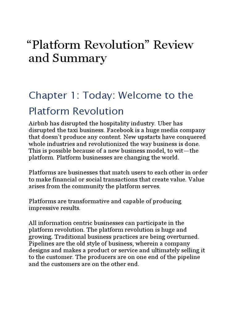 Understanding the Platform Revolution | PDF | Competition | Governance