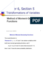 Chapter 6, Section 5: Transformations of Variables