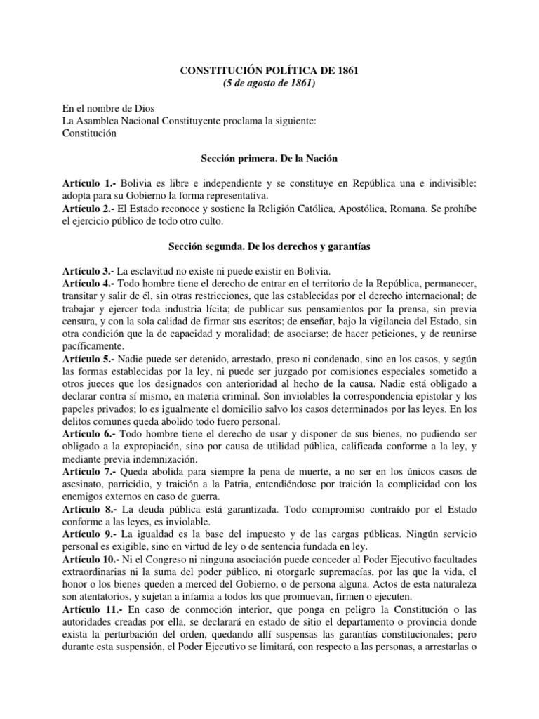 Constitución de 1961 | PDF | Presidentes de los Estados Unidos ...