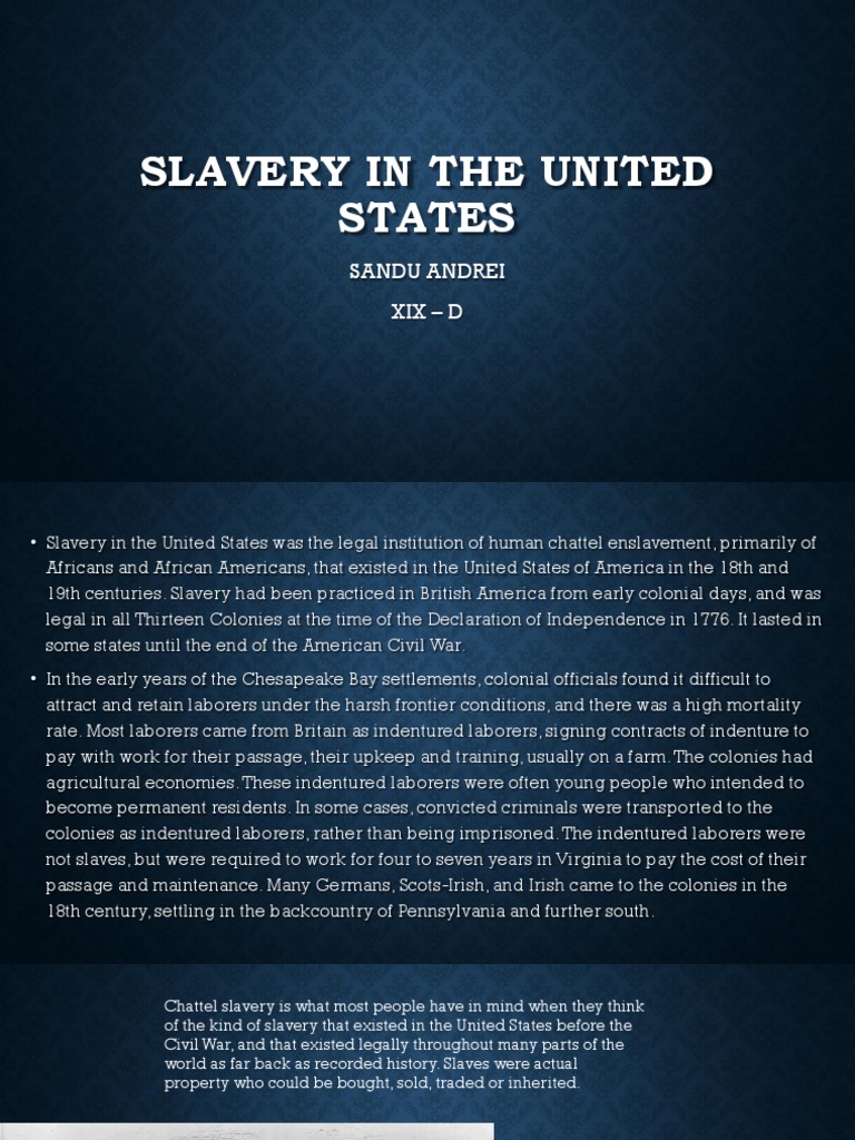 History of Slavery in the U.S. | PDF | Slavery In The United States ...