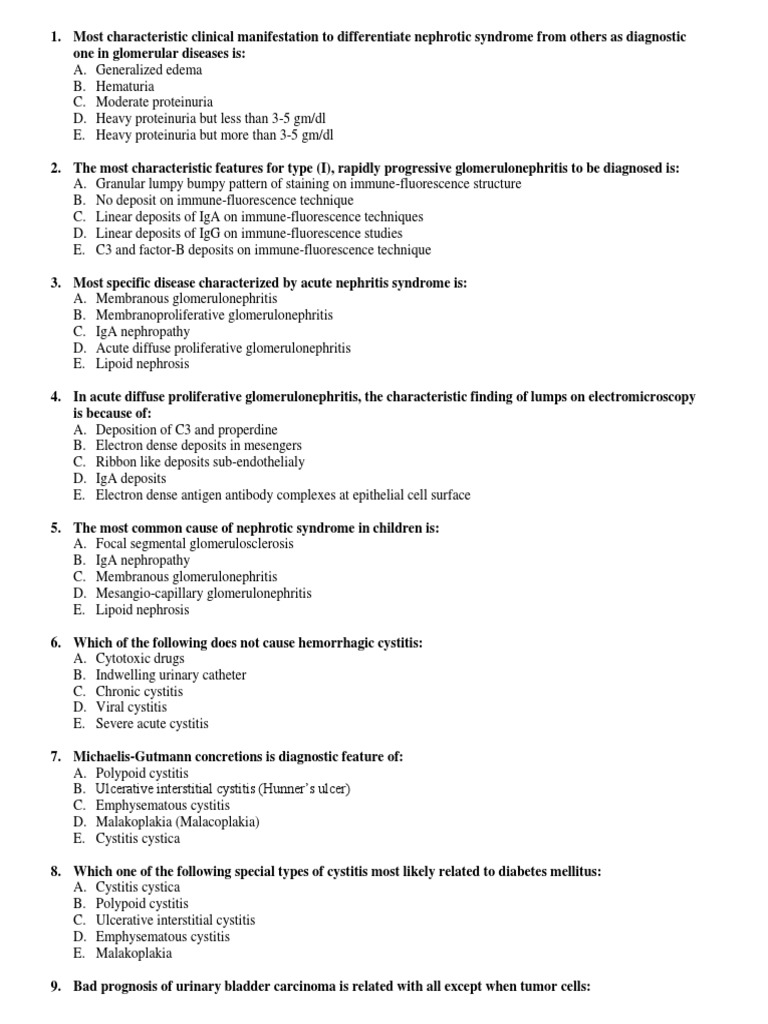 Pathology Test LUMHS | PDF | Urological Conditions | Genitourinary ...