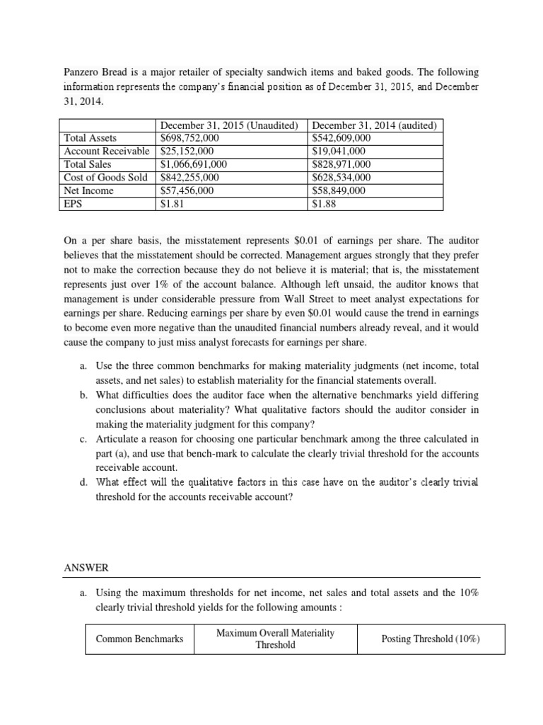 Calculating Materiality | PDF | Service Industries | Business Economics