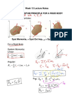 For A System of Particles:: Week 13 Lecture Notes Impulse-Momentum Principle For A Rigid Body