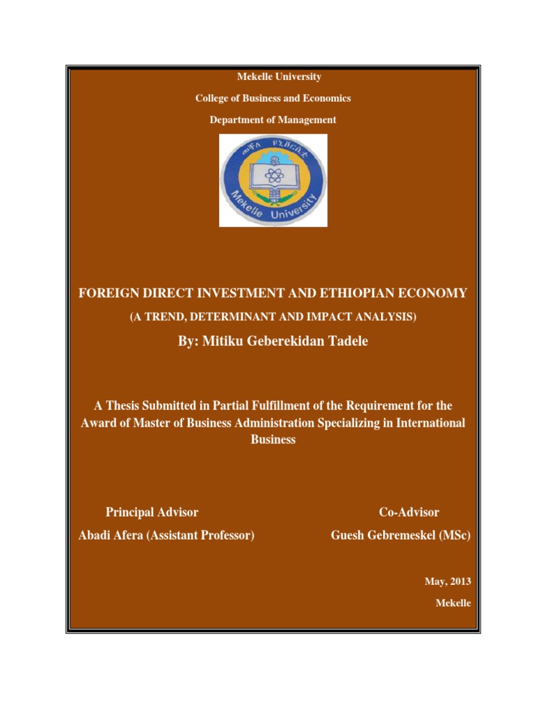 FDI Trends and Impact in Ethiopia | PDF | Foreign Direct Investment ...