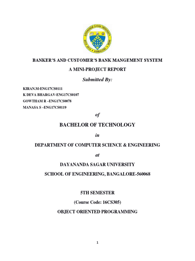 Bank Management System Mini-Project | PDF | Transaction Account | Software