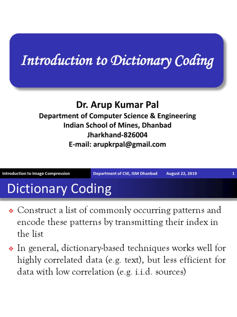 Dictionary Coding | PDF | Computer Programming | Algorithms