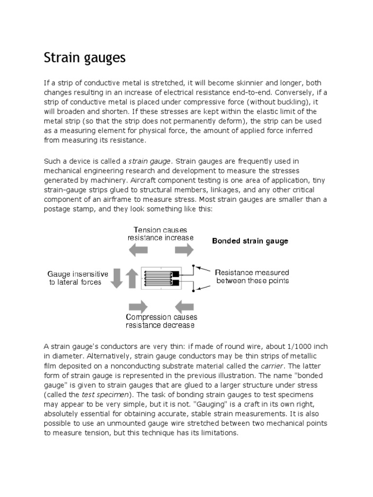 Strain Gauge | PDF | Electrical Resistance And Conductance ...