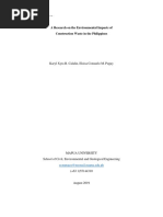 A Research On The Environmental Impacts of Construction Waste in The Philippines