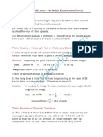 Important Points: Trains Passing A Telegraph Post or Stationary Object 1