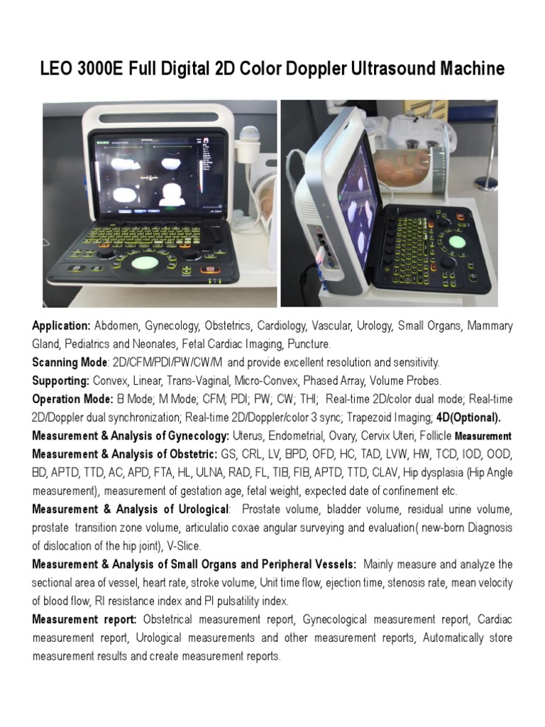 LEO 3000E Ultrasound Machine Overview | PDF | Self-Improvement | Wellness