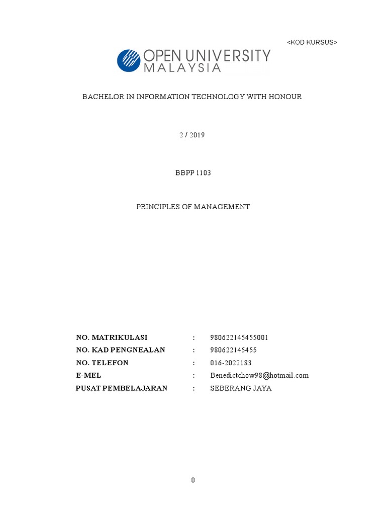 Principles of Management Assignment I | PDF | Typography | Text