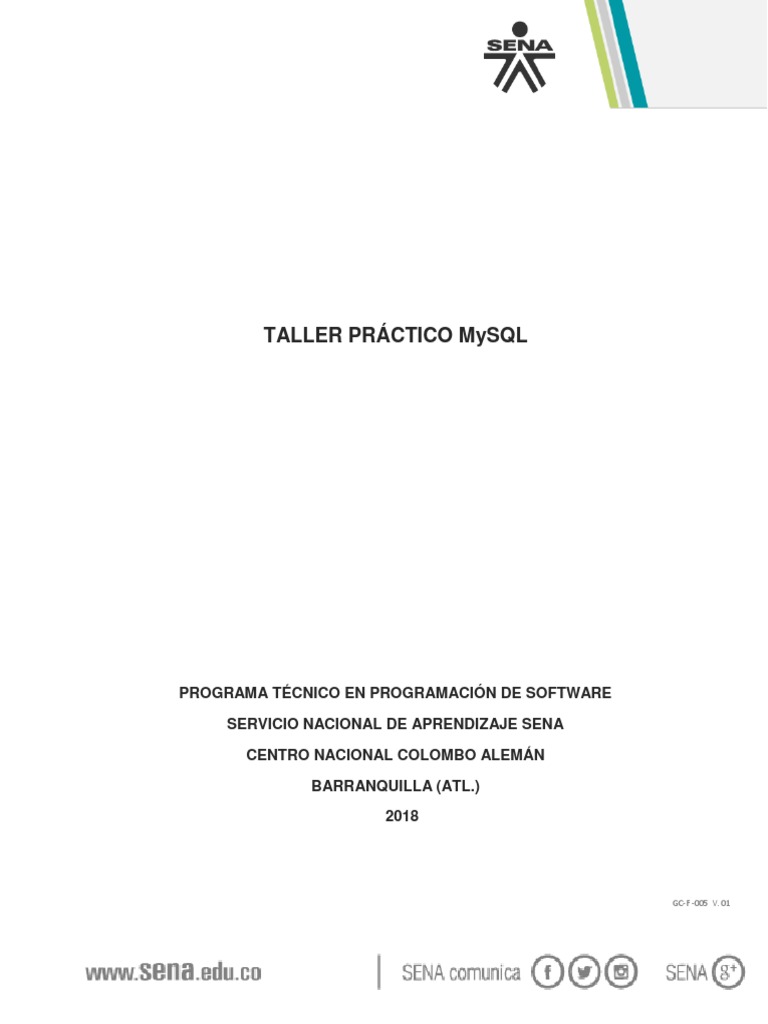 Taller Práctico de MySQL para Inventarios | PDF | Mi sql | Bases de datos