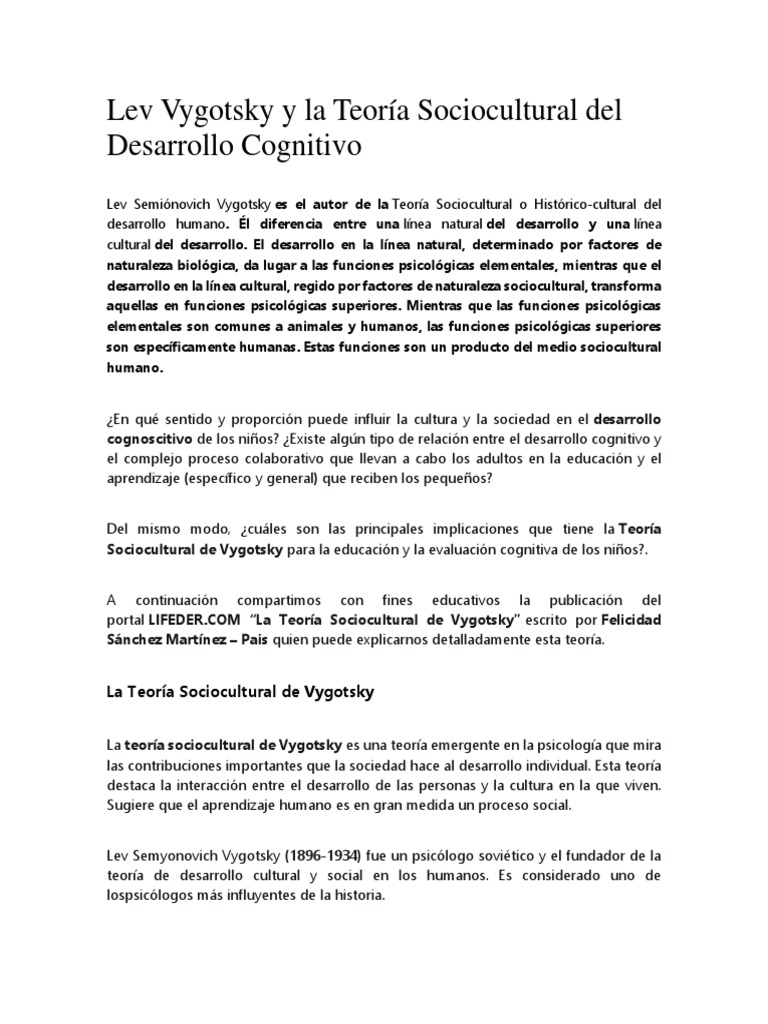 Andamiaje en la Teoría de Vygotsky | PDF | Sicología | Desarrollo cognitivo