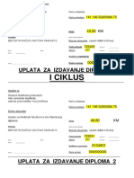 I Ciklus: Uplata Za Izdavanje Diploma 1