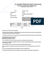 Indira Gandhi National Open University: Hall Ticket June-2018, Term End Examination