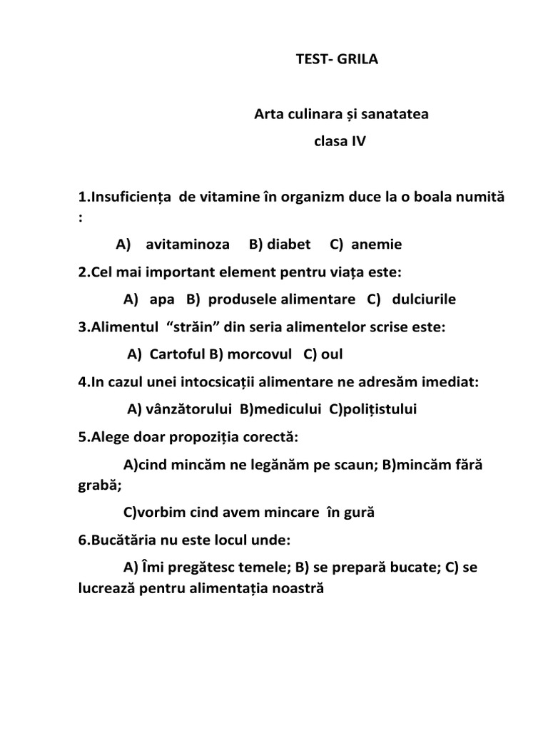 Test Grila | PDF