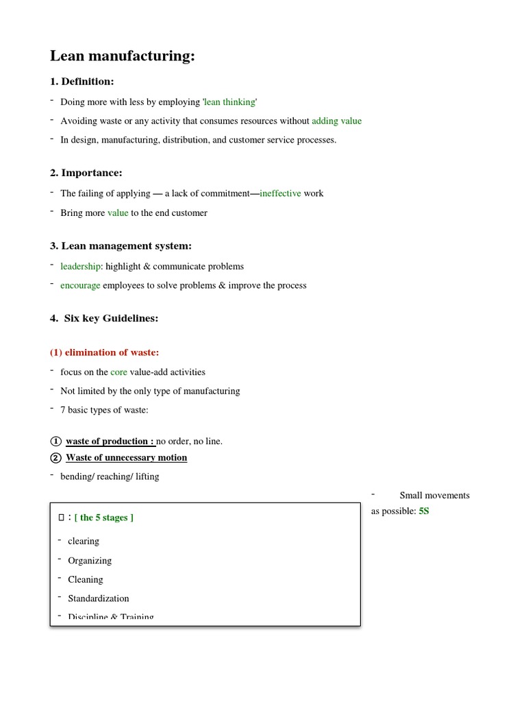 Lean Manufacturing Essentials | PDF | Lean Manufacturing | Inventory