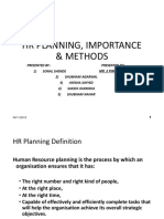 HR Planning, Importance & Methods