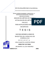 ANÁLISIS DEL MÉTODO DE HUNTER Y ACTUALIZACIÓN DEL MÉTODO DE CÁLCULO PARA INSTALACIONES HIDRÁULICAS EN EDIFICIOS