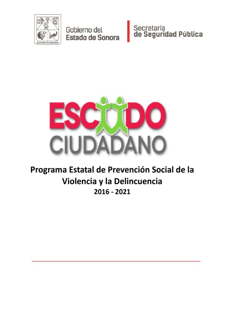 Programa Estatal de Prevención Social de La Violencia y La Delincuencia ...