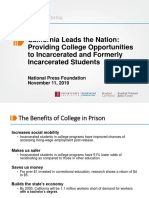 California Leads The Nation: Providing College Opportunities To Incarcerated and Formerly Incarcerated Students