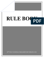 Rule Book Rule Book: XI Cnlu National Parliamentary Debate, 2019 XI Cnlu National Parliamentary Debate, 2019