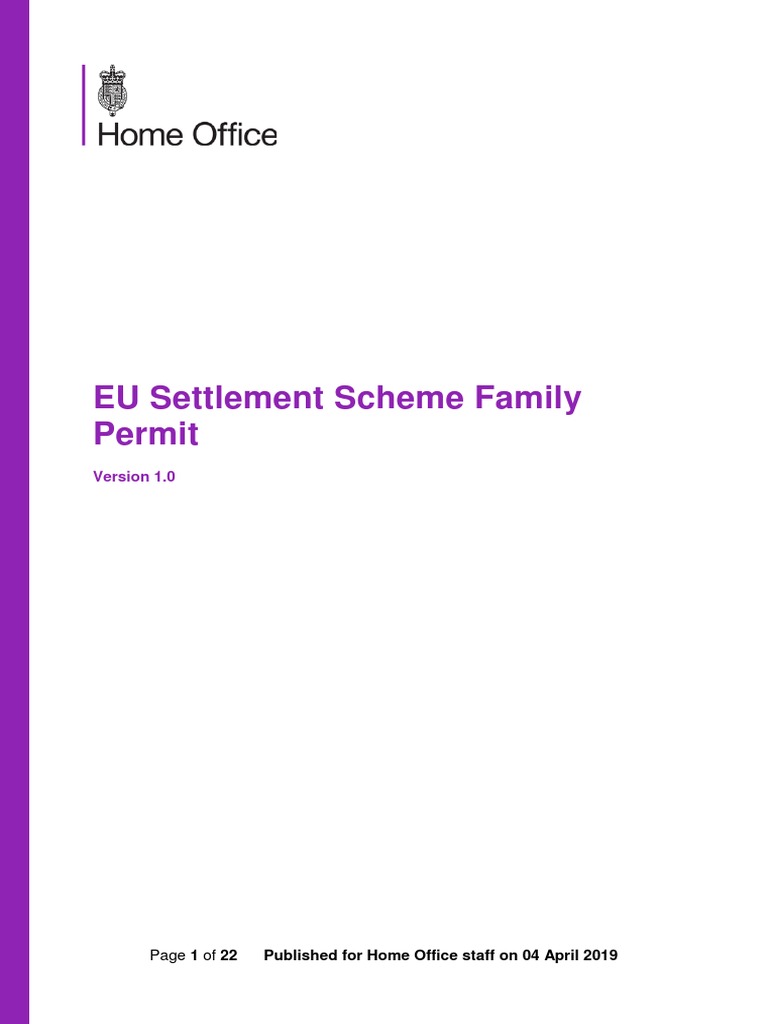 EUSS Family Permit Guidance for Applicants | PDF | Best Interests ...