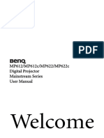 Welcome: MP612/MP612c/MP622/MP622c Digital Projector Mainstream Series User Manual