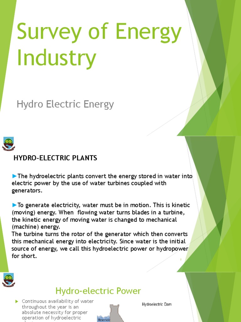 Hydro Electric Energy Pdf Hydroelectricity Turbine